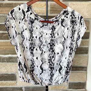 Animal print Boat neck blouse